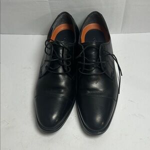 Cole Haan Black Leather Cap-Toe Oxfords